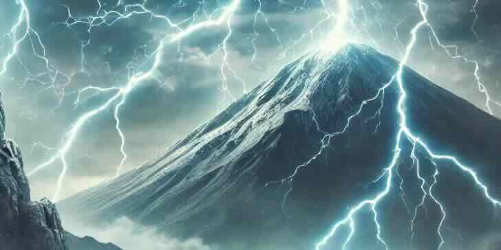 Mount Olympus during a celestial event